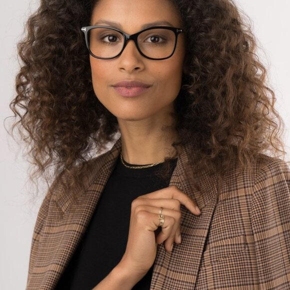 Tom Ford FT5510 081 Eyeglasses Transparent Violet/Gold 52mm Cat Eye Frame - Picture 12 of 12